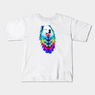 Samoyed Trippy Print Art Kids T-Shirt